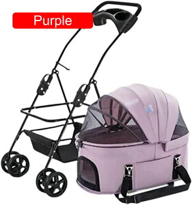 【20%OFFクーポン〜】ペットカート ベビーカー バギー 犬 猫 多頭 ペットベビーカー 4 輪取り外し可能な猫犬散歩カート小中ペット子猫犬ケージ折りたたみ式トラベルキャリアジョガー
