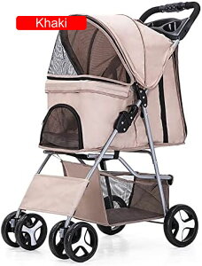 【20%OFFクーポン〜】ペットカート ベビーカー バギー 犬 猫 多頭 犬用 キャリーカート 折りたたみ 組み立て簡単 高強度EAV車輪 後輪ブレーキ付 多機能 多頭用 猫用 折り畳み 前輪360° 軽量 老