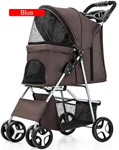 【20%OFFクーポン〜】ペットカート ベビーカー バギー 犬 猫 多頭 犬用 キャリーカート 折りたたみ 組み立て簡単 高強度EAV車輪 後輪ブレーキ付 多機能 多頭用 猫用 折り畳み 前輪360° 軽量 老