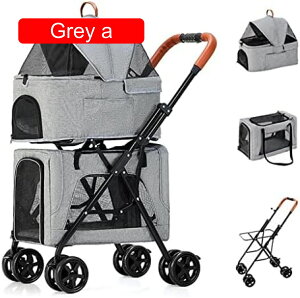 【20%OFFクーポン〜】ペットカート ベビーカー バギー 犬 猫 多頭 小型犬猫用ダブルペットベビーカー 二重層ペット子犬ベビーカー小型犬乳母車高級ペットトラベルカート