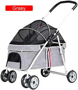 【20%OFFクーポン〜】ペットカート ベビーカー バギー 犬 猫 多頭 大型ドッグカート ペットストローラー 4輪猫犬兼用 ペット旅行ベビーカー 可能 通気 軽量 猫犬兼用 折りたたみ ペットカート