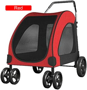 【20%OFFクーポン〜】ペットカート ベビーカー バギー 犬 猫 多頭 大型犬用トロリー ヘビーデューティー犬猫ペットストローラートラベルキャリッジ 特大ホイール付きペットベビーカーバギ
