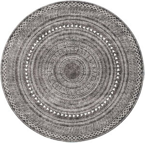 【20%OFFクーポン】円形ラグ 洗える カラー2 モロッコ風 柄 カーペットおしゃれ ラグ リビング エレガント ホットカーペット 80cm 床暖房 通年 女性 滑り止め 伝統的 風 モダン ダイニングラグ