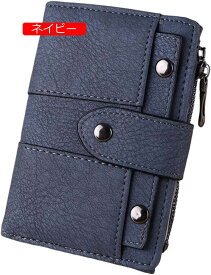 【20%OFFクーポン】小さい財布 レディース 財布 2つ折り 無地 ボタン ファスナー 大容量 小銭入れ カード入れ 多機能 使いやすい 軽い ウォレット コインケース おしゃれ シンプル 贈り物 誕生日 PUレザー ピン