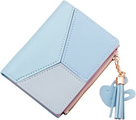 【20%OFFクーポン】財布 レディース ミニサイズ 2つ折り 無地 タッセル ボタン ファスナー 軽い 大容量 小銭入れ カード入れ 多機能 取り出しやすい スキミング防止 コインケース ウォレット シンプル 高級 ギフト