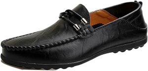 【20%OFFクーポン】ドライビングシューズ メンズ PUレザー スリッポン カジュアル 合成皮革 運転 靴 防滑 滑りにくい ゴム底 黒 軽量 おしゃれ ドライビング コインローファー ローファー カジ