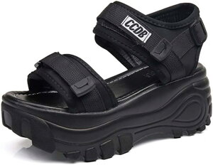 【20%OFFクーポン〜】サンダル 厚底靴 スポーツサンダル 厚底靴 スポーツ 厚底 レディース スポサン スニーカー ローヒール 運動 ウェッジヒール 7cm サンダル 厚底 スポーツサンダル ファッシ