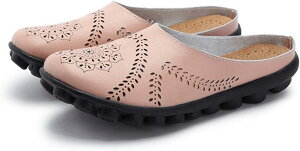 【20%OFFクーポン】モカシンミュール レディース サボサンダル ハーフスリッパ ローファー レディースモカシンシューズ オフィスサンダル 靴 スリッポン 通学 通勤 フラットシューズ 通気性