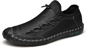 【20%OFFクーポン】メンズ ドライビングシューズ レザー 黒 本革 ローファー 大きいサイズ おしゃれ スリッポン 革靴 モカシン 紳士靴 ウォーキングシューズ カジュアル 幅広 防滑 軽量 通気
