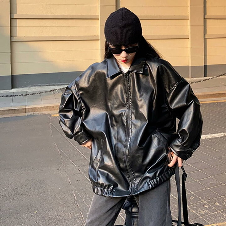 楽天市場】【20%OFFクーポン〜】男女兼用 フェイクレザージャケット 
