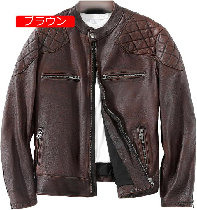 楽天市場】ライダースジャケット 本革 レザージャケット メンズ 