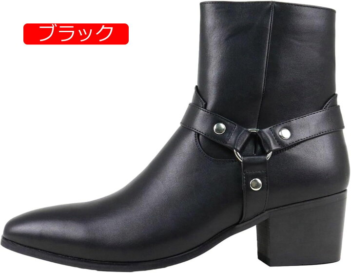 楽天市場】メンズ ウェスタンブーツ レザー バックルブーツ サイド 