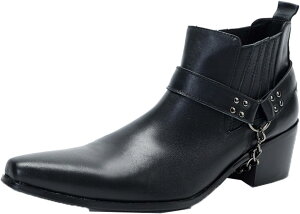 チェルシーブーツ ヘビ柄 本革 28.5cm リングブーツ メンズ スリッポン チェーン レザー スリッポン ショートブーツ ウエスタンブーツ 四季 軽い 耐磨耗性 快適 着脱便利 紳士靴 カジュアル