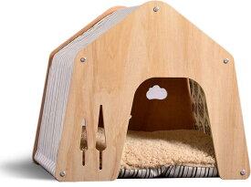 【20％OFFクーポン付き】ベージュ 犬小屋 猫舍 犬舎 ペットハウス 北欧 屋内屋外 木製 マット付き 組立式 中型犬用 小型犬用 組み立て簡単 収納便利 耐久性 通気性 防水 防湿 犬 猫 ペットベッド ログ犬舎 ペットの住