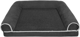 犬 ベッド 春夏 洗える 猫 高反発 シニア犬 ペット用 ペットベッド ふわふわ カウチベッド 高級 クッション ダークグレー 丈夫 犬 ソファー カバーを外して洗える 成犬 老犬 小型犬 春夏 猫