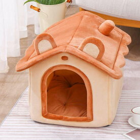 【20％OFFクーポン付き】ペットハウス ペットベッド 犬ハウス 冬 犬用ハウス ドーム型 猫ハウス 室内用 猫ベッド ドーム型 犬用小屋 ペット用クッション 大きい かわいい おしゃれ ブラウン 猫 ベッド 暖かい 48*40
