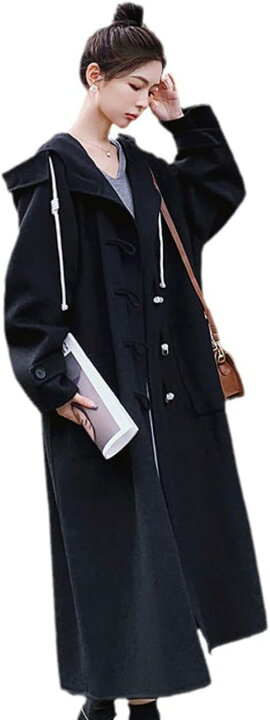楽天市場】黒 チェスターコート ダッフルコート レディース 冬 フード 
