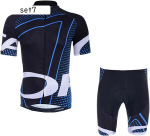 メンズ サイクルジャージ 半袖 夏 上下セット 吸汗 速乾 通気 弾性 サイクリングジャージ サイクルウエア 自転車ジャージ 自転車ウェア