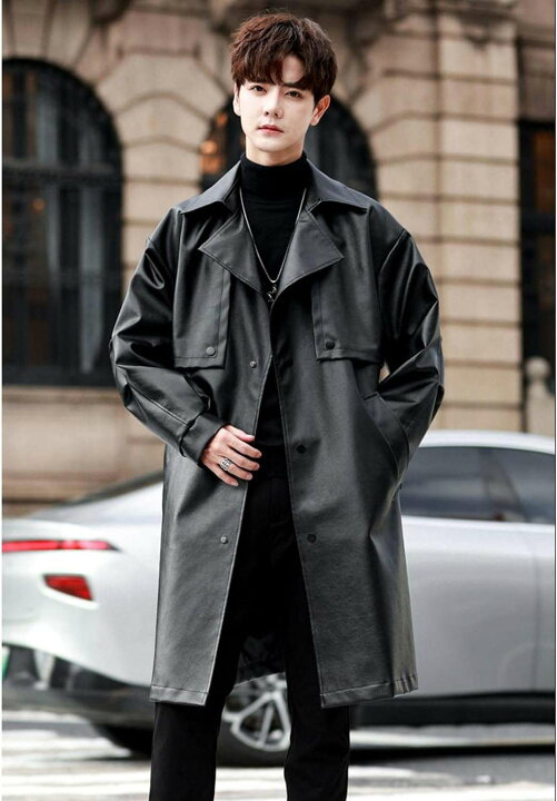 short length zipped PU-leather sport jacket – CAMPHOR WOOD 