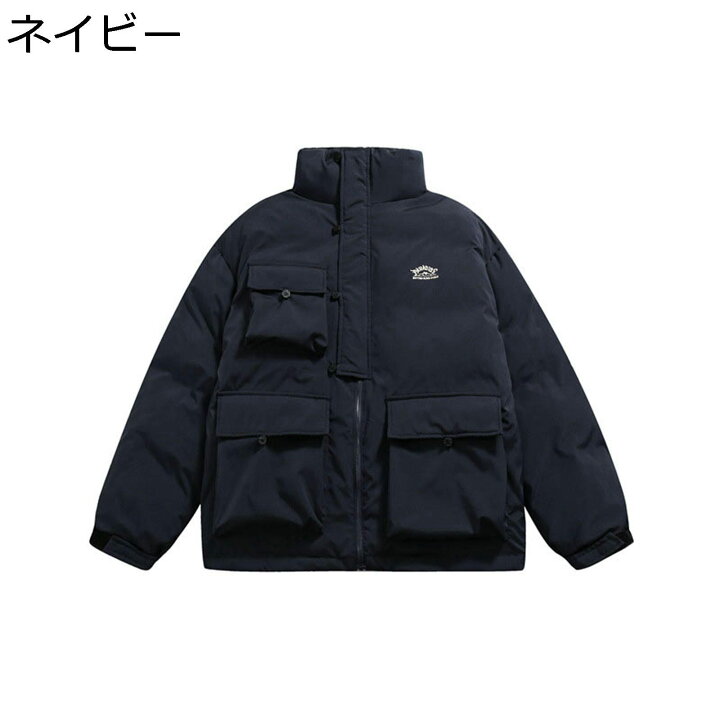 楽天市場】【20%OFFクーポン〜】英字柄 ネイビー 中綿ジャケット 