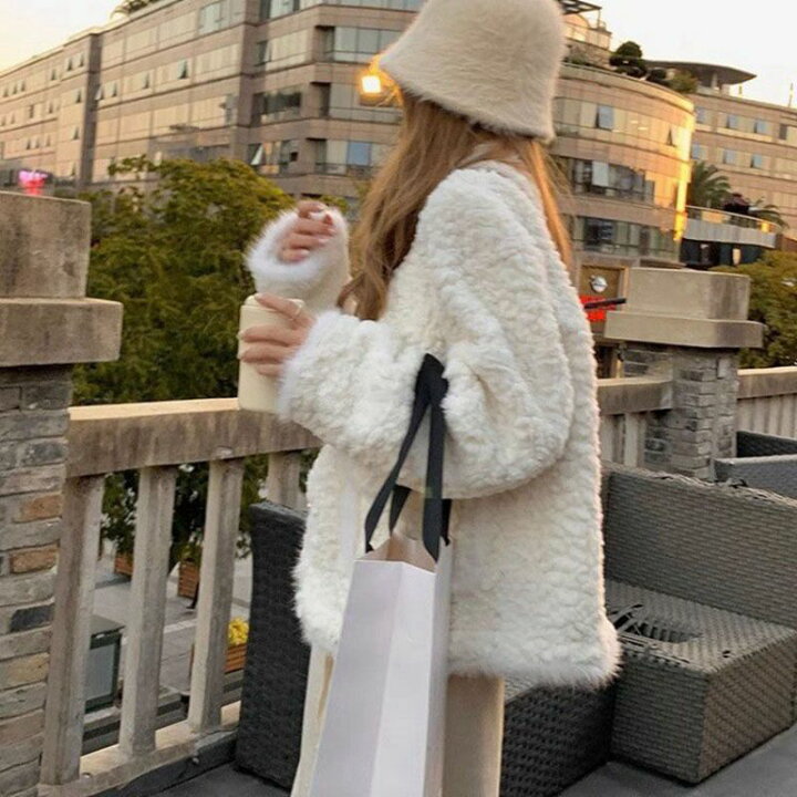 楽天市場】【20%OFFクーポン〜】ファーコート ボアブルゾン ボア 