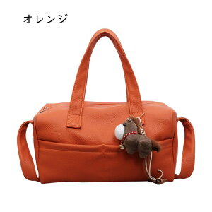 HOMMON HAKATA オレンジ レザー ショルダーバッグ 旅行 軽量 トート 