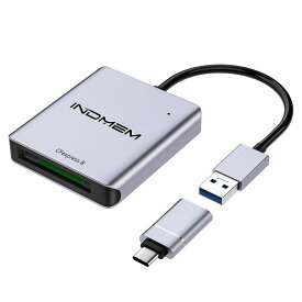 INDMEM CFexpressカードリーダー タイプ B USB3.1 Gen 2 高速 10Gbps アルミ合金 ポータブル Android/Windows/Mac OS/Linux対応