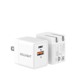 GOLDNEXT 20W PD 充電器 2個セット 急速充電器 Type-C 2ポート（USB-A&amp;USB-C） ACアダプター 折りたたみ式 高速充電器 タイプC 充電器 PSE技術基準適合 PD3.0/QC3.0/PPS規格対応 スマホ（Android/iOS）/タブレ
