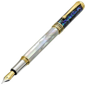 Xezo Maestro オーシャニックオリジン 虹色ホワイトマザーオブそしてパールブルーパウア貝 シリアルナンバー入り細かいペン。18金、プラチナメッキ。同じペンは2つとありません。