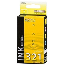 オーム電機　キヤノン互換インク　BCI-321Y互換　イエロー×1　INK-C321B-Y