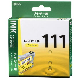 オーム電機　ブラザー互換インク　LC111Y互換　イエロー×1　INK-B111B-Y