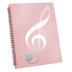 楽譜ファイル A4サ 20ページ40枚 イズ リング式 楽譜入れ 収納ホルダー クリアファイル クランククランプ 直接書き込めるデザイン 資料帳 ピアノ 伴奏