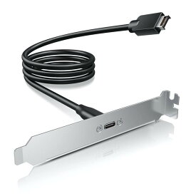 GRAUGEAR USB 3.2 Gen 2 フロントパネルヘッダー USB-C Type-C メス延長ケーブル パネルマウントネジ PCIブラケット付き ケーブル長50cm [G-AD-ETC-10G]