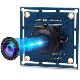 ELP 100万画素 広角 Webカメラ CMOS NT99141センサー 170度魚眼レンズ付きミニ 720P USBカメラモジュール 産業用カメラ 1MP UVC HD画質 Windows/Mac/Linux/Raspberry pi対応 USB型カメラサポート1280x720@30fps 外付け