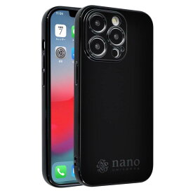 【 nano・universe 】 iphone14 pro ケース 背面 「ブラックメタル/」メッキ加工 TPU ナノユニバース アイフォン14プロ ブランド スマホケース