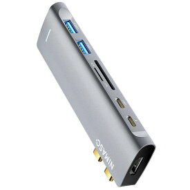 NIMASO 7-in-2 USB C ハブ MacBook Pro/Air 専用 【100W PD対応 Thunderbolt 3 ポート/USB C 3.0 ポート / 4K 30Hz HDMI 出力ポート / 2 * USB-A 3.0 ポート/TF &amp; SD カード スロット搭載】スリム 軽量 マルチ アダプタ NHB2