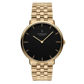Nordgreen ［ノードグリーン］Native ミニマルデザイン時計 ゴールドの北欧デザイン 腕時計ブラックダイヤル