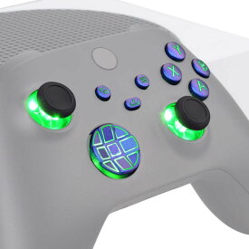 eXtremeRate Xbox Series X/Sコントローラーに対応用マルチカラー発光十字キーサムスティックスタートバックシェア、XboxシリーズX/Sコントローラーに対応用ABXYボタン、XboxシリーズX/Sコントローラ