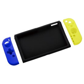 Nintendo Switch 任天堂 有機EL モデル用 シリコンカバー セパレートタイプ ブルー×イエロー Z9444
