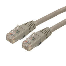 StarTech.com Cat6対応LANケーブル 15m カテゴリ6対応イーサネットケーブル モールド処理済みRJ45コネクタ グレー C6PAT15MGR