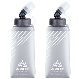 Azarxis ハイドレーション ボトル 折りたたみ水筒 TPU 水筒 携帯式ボトル ウォーターボトル 軽量 給水 ランニング マラソン トレイル 登山 サイクリング アウトドア ソフト フラスク 250ml 350ml 45