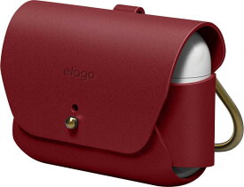 【elago】 AirPods Pro ケース 本革 レザー カラビナ リング 付属 一枚 革 シンプル デザイン 落下防止 カバー 保護 アクセサリー [ Apple AirPodsPro MWP22J/A エアーポッズプロ 対応 ] LEATHER CASE