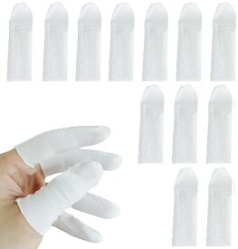 YFFSFDC 白布指カバー 指先保護 弾性 指サック 通気性のある汗止め 使い捨て 作業指カバー 100枚入り