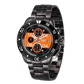 TIME100 腕時計 メンズ とけい腕時計 電池式 時計腕時計 防水 うで時計 スポーツ 時計 見やすい アナログ watch for men 黒のケース オレンジの文字盤