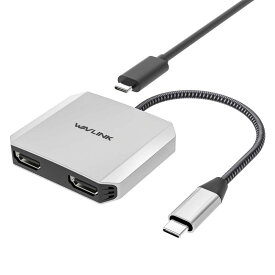 WAVLINK USB type-C-デュアル HDMI アダプター 4Kミニドッキングステーション/2x4K＠30Hz /1x4K60Hz MacBook Pro 2019/iPad Pro 2020/Dell XPS 13/15/などな機種と互換