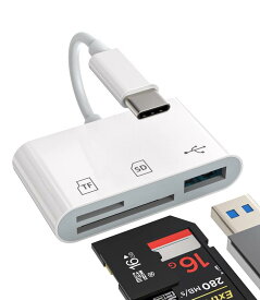 タイプc USB変換アダプター3in1 USB-C to USB A + SD + Microsdカードリーダー3.0 OTGケーブルアダプタType cプラグカメラ TF マイクロsd フラッシュカード 写真バックアップ コネクタThunderbolt 4 たいぷc Appl
