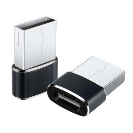 USB 3.0 to USB Type C 変換アダプタ 変換コネクタ 高速データ転送 合金製 ブラック(2個セット)