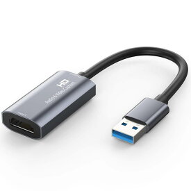 Faunow HDMI usb グレー Windows キャプチャーボード 1080P 60Hzビデオキャプチャー ゲームキャプチャー コンパクト ビデオキャプチャカード ゲーム実況生配信、画面共有、録画、ライブ会議に適用 N