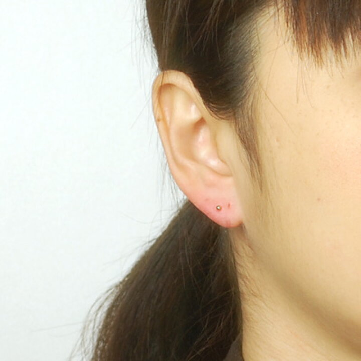 楽天市場】【P10倍】K18PGピンクゴールド丸玉ピアス 2mm ピアス 18k 18 
