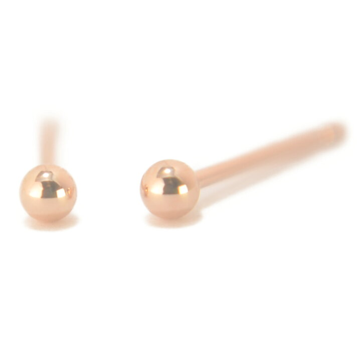 楽天市場】【P10倍】K18PGピンクゴールド丸玉ピアス 2mm ピアス 18k 18 
